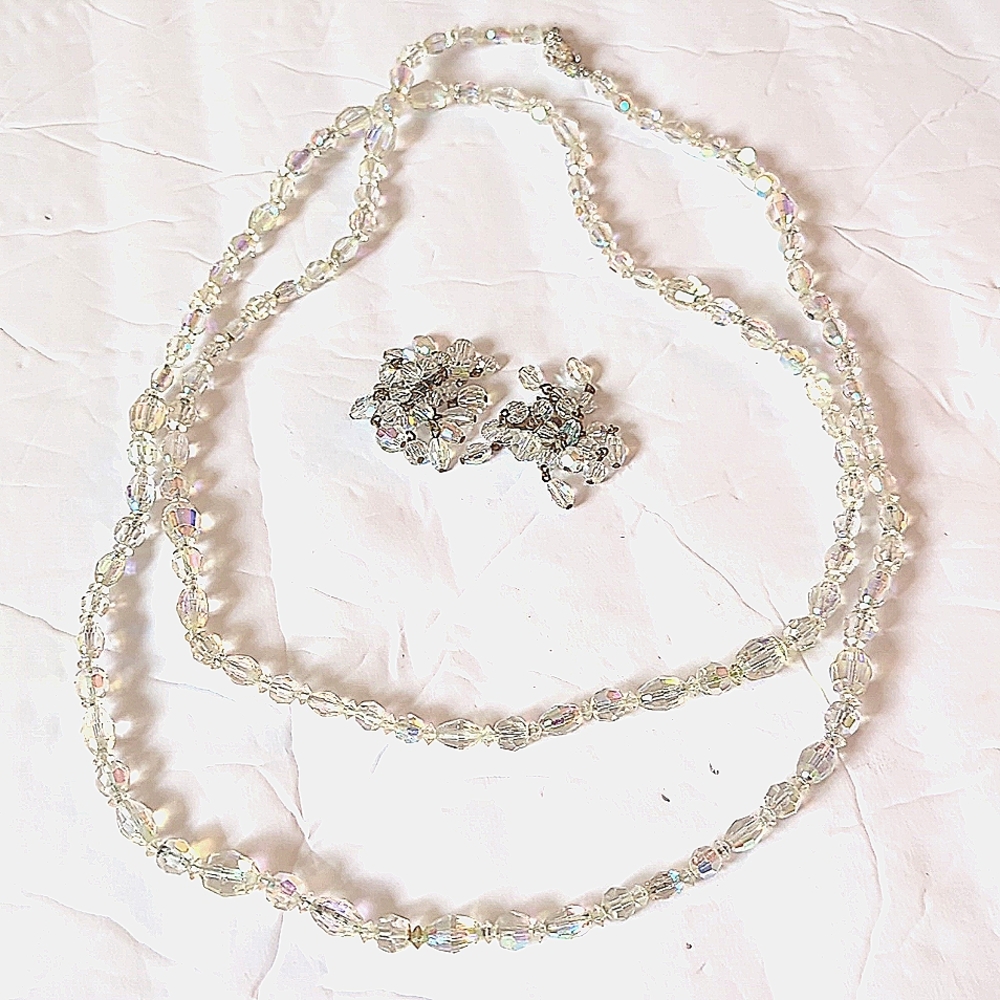 Vintage Crystal neck & ears